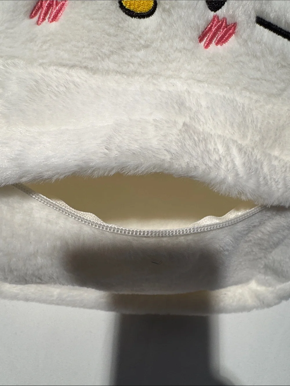 White Plush Kitty Kids Backpack with Red Bow